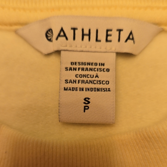 Athleta Women's Soft Magnolia White Crew Neck Sweatshirt - Picture 6 of 7